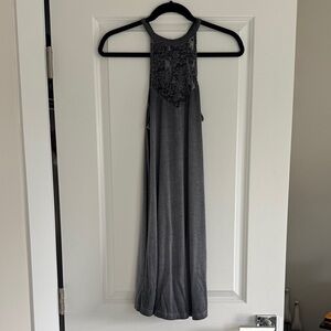 Mudd Charcoal Backless Dress with Lace Detail